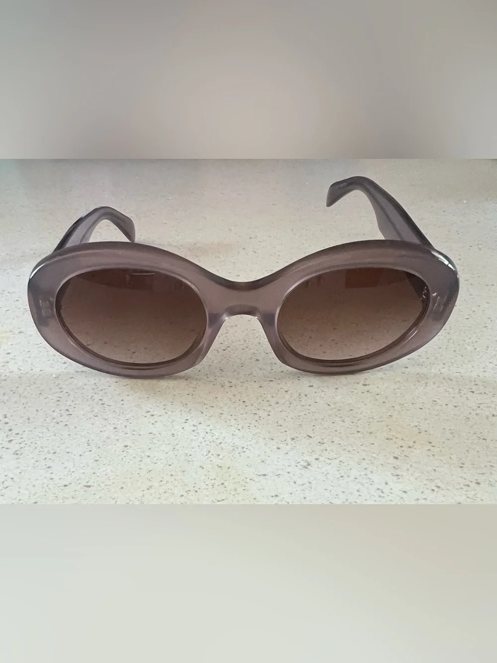 Celine Women's Oval Sunglasses in Taupe Brown